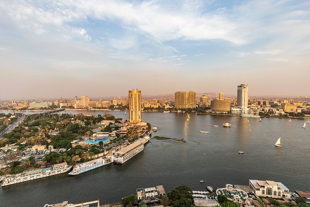 Africa-Egypt Cairo View of downtown Cairo and the Nile River